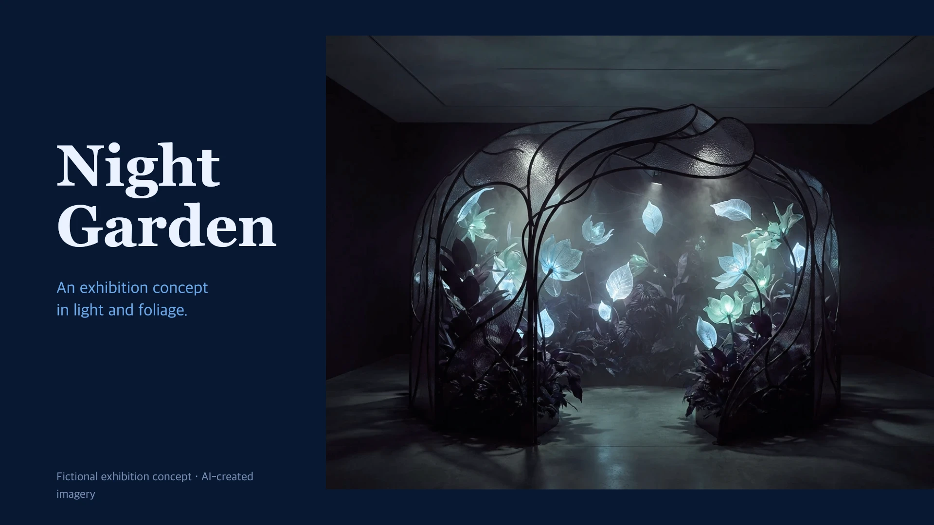 Night Garden, an actual presentation created and refined with slAIdes MiniMe